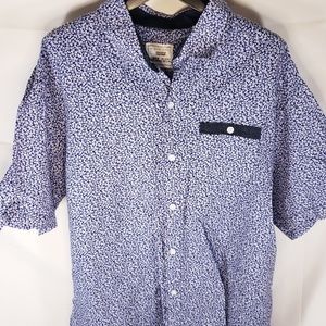 private member shrort sleeve floral pattern shirt